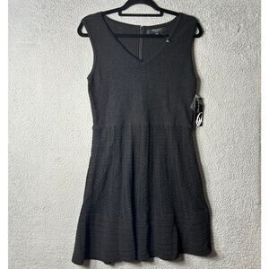 Nine West Dress‎ Womens M Black Sleeveless V Neck A Line Career Casual NEW